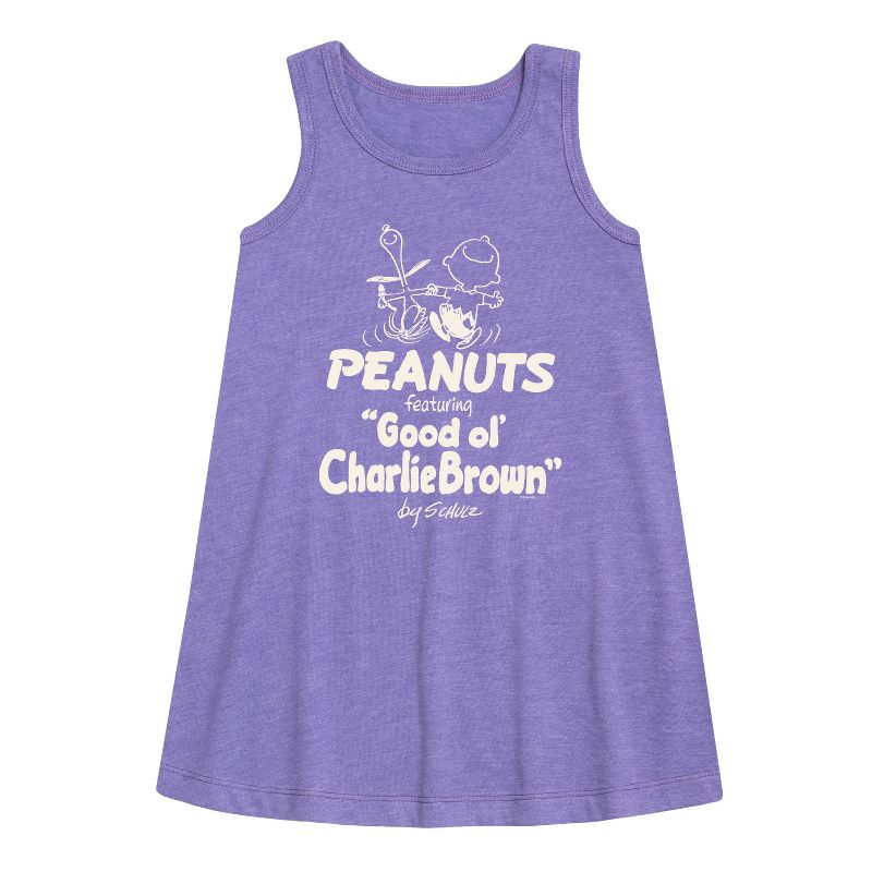 Girls' - Peanuts - Good ol' Charlie Brown Graphic Sleeveless Aline Dress