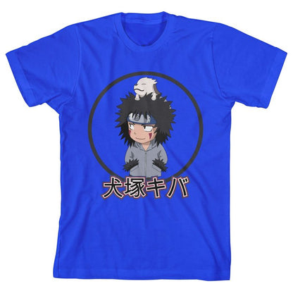 تي شيرت ناروتو الكلاسيكي كيبا مع كانجي للأولاد باللون الأزرق الملكي