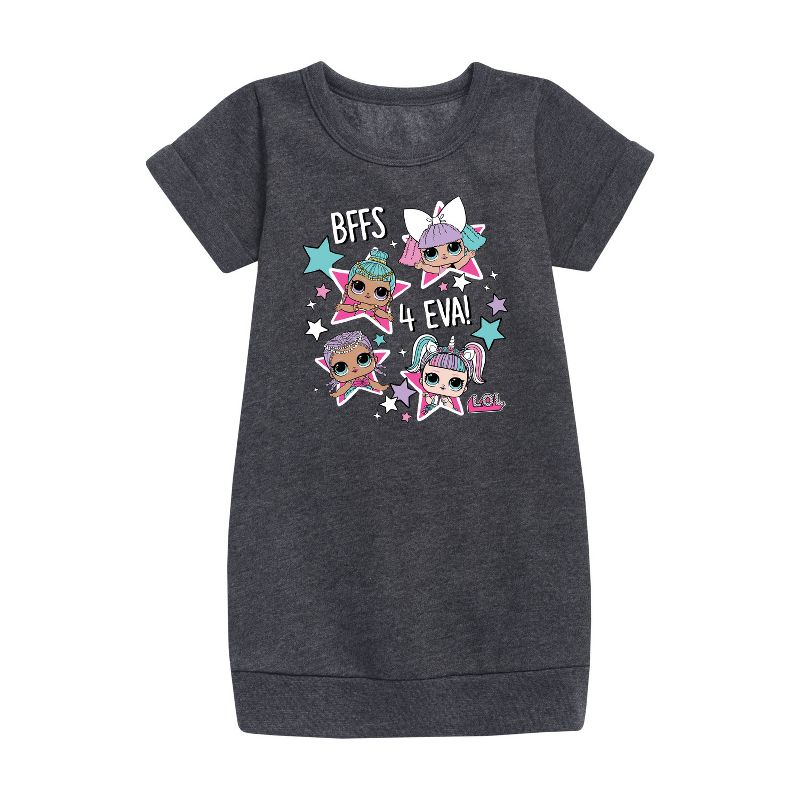 فستان صوف بأكمام قصيرة من إيفا مطبوع عليه صورة مفاجأة LOL! للبنات