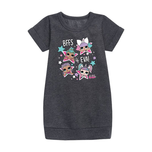 Girls' - LOL Surprise! - BFFS 4 EVA Graphic Short Sleeve Fleece Dress