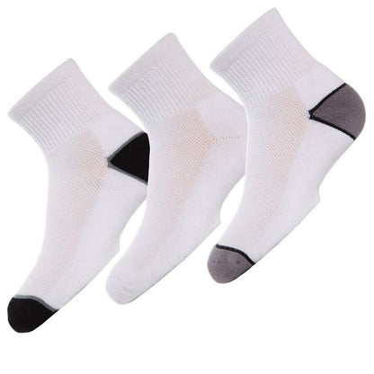 Memoi Unisex Quarter-Crew Kids Sport Socks 3-Pack