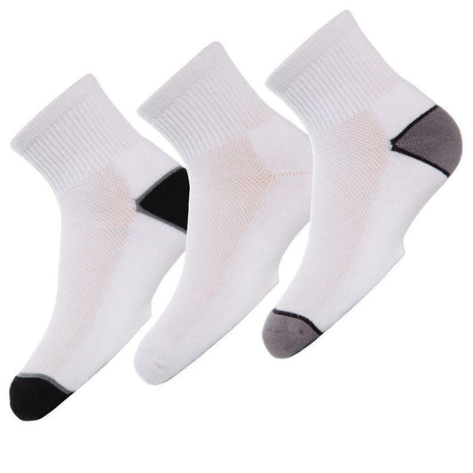 Memoi Unisex Quarter-Crew Kids Sport Socks 3-Pack