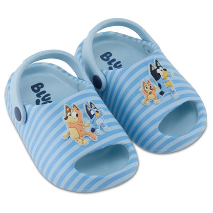 قبقاب بلوي وبينجو للأطفال من مادة إي في إيه - قبقاب مصبوب مفتوح الأصابع من مادة إي في إيه للأولاد والبنات، يتميز بأحذية بانديت وتشيلي وبينجو