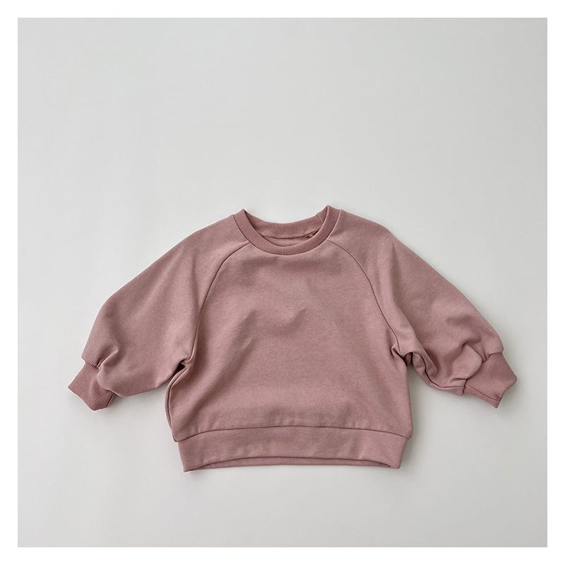 MyKids-Usa Baby Solid Color Long Sleeve Pullover Crewneck Hoodies