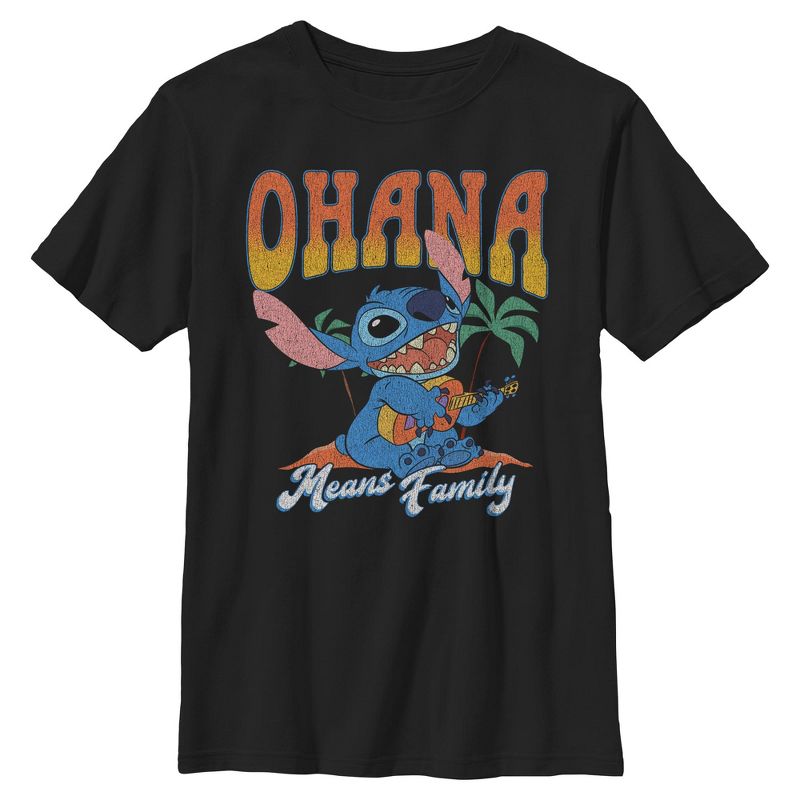 Boys Lilo & Stitch Ohana Guitar T Shirt