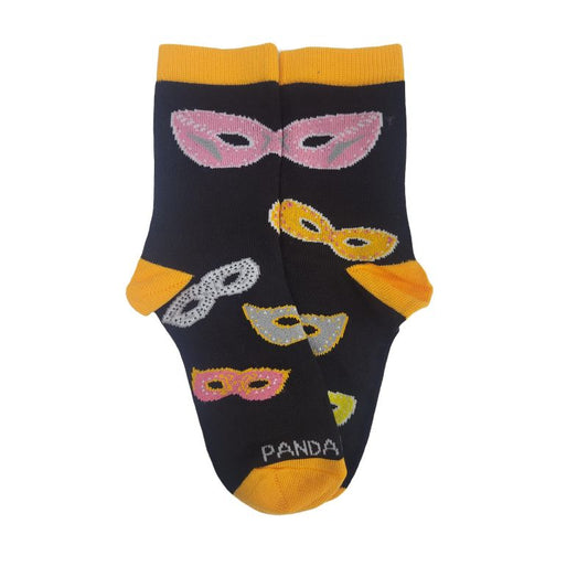 Masquerade Mask Socks with Orange Trim - from the Sock Panda - Great for Halloween