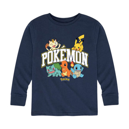 تي شيرت رياضي بأكمام طويلة بشعار جرافيكي للأولاد - بوكيمون - بيكاتشو تشارمندر بولباسور سكويرتل ميوث