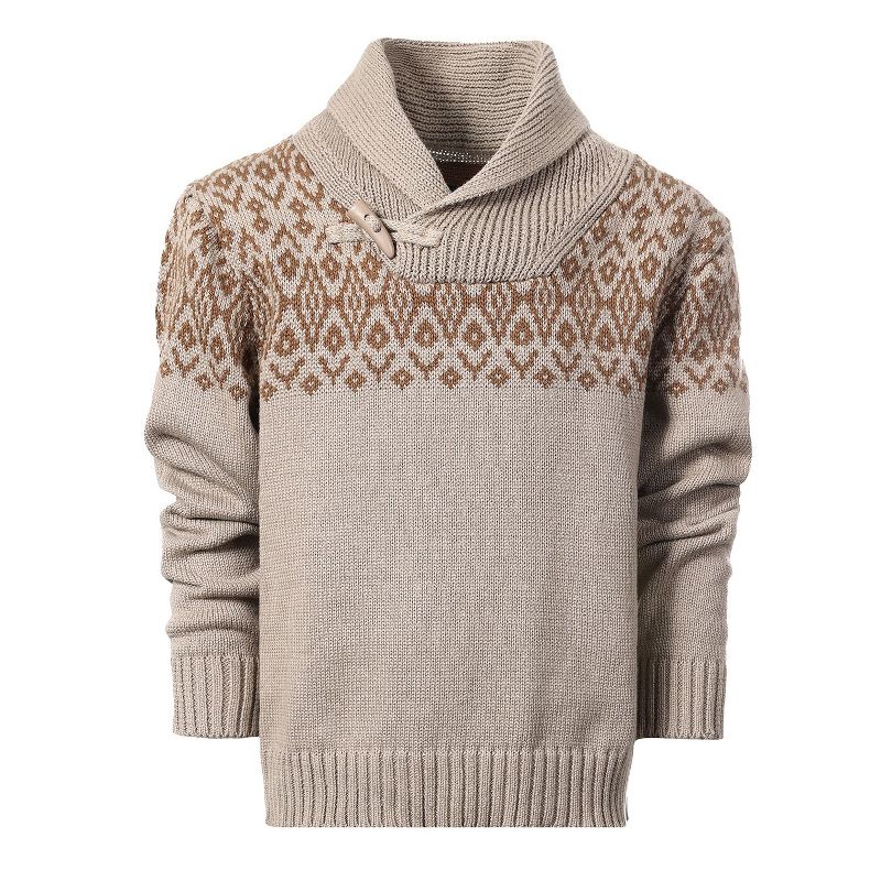 Gioberti Boy's 100% Cotton Pullover Knitted Sweater with Toggle Button Closure