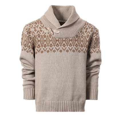 Gioberti Boy's 100% Cotton Pullover Knitted Sweater with Toggle Button Closure