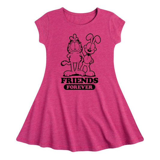 Girls' - Garfield - Friends Forever Fit & Flair Cap Sleeve Dress