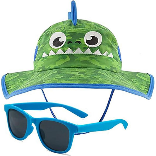 Kids Sun Hat for Girls & Boys with UV Protection - Toddler Beach Hat for Fishing Safari Play Hat with Sunglasses (2-7 Years)