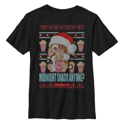 تي شيرت للأولاد مطبوع عليه سترة عيد الميلاد القبيحة من Gremlins Midnight Snack