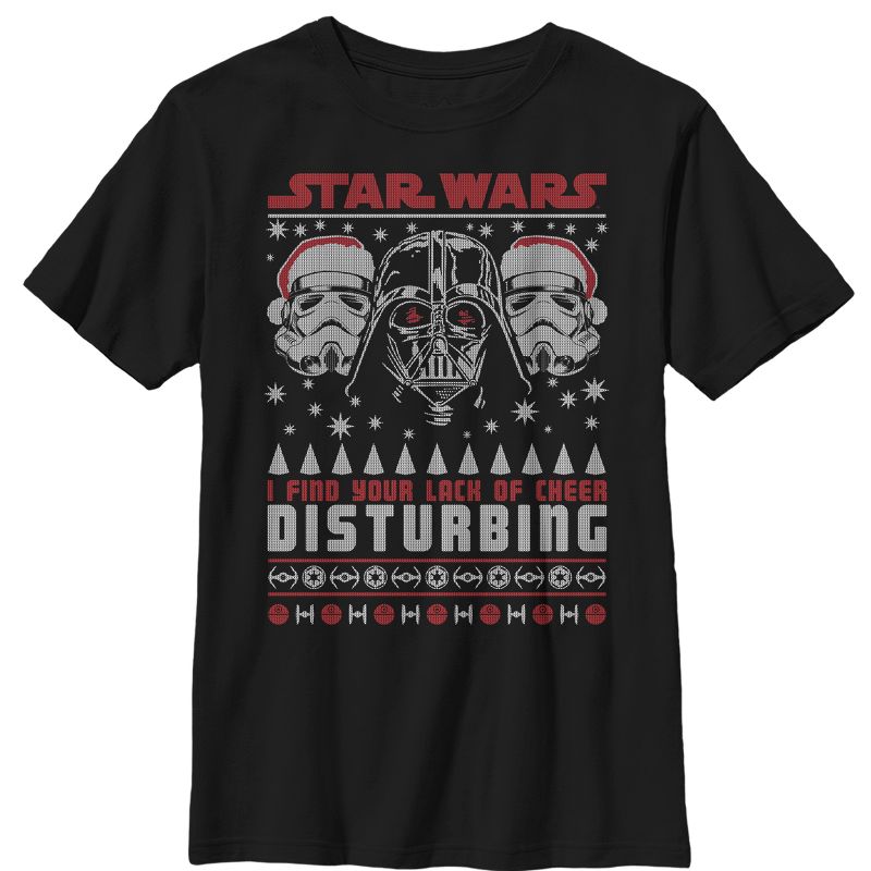 Boy's Star Wars Ugly Christmas Lack Of Cheer Disturbing T-Shirt