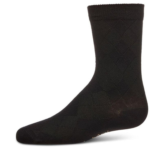 Memoi Boys' All Over Argyle Cotton Blend Dress Crew Socks