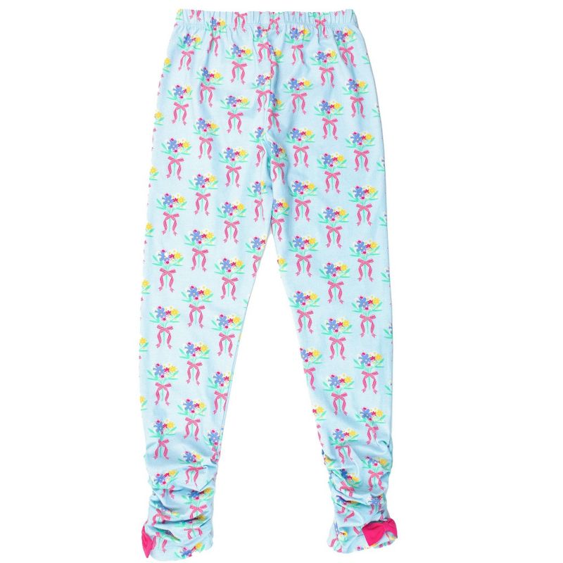 RuffleButts Girls Ruched Bow Leggings