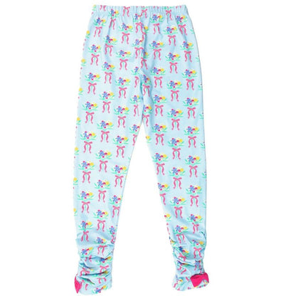 RuffleButts Girls Ruched Bow Leggings