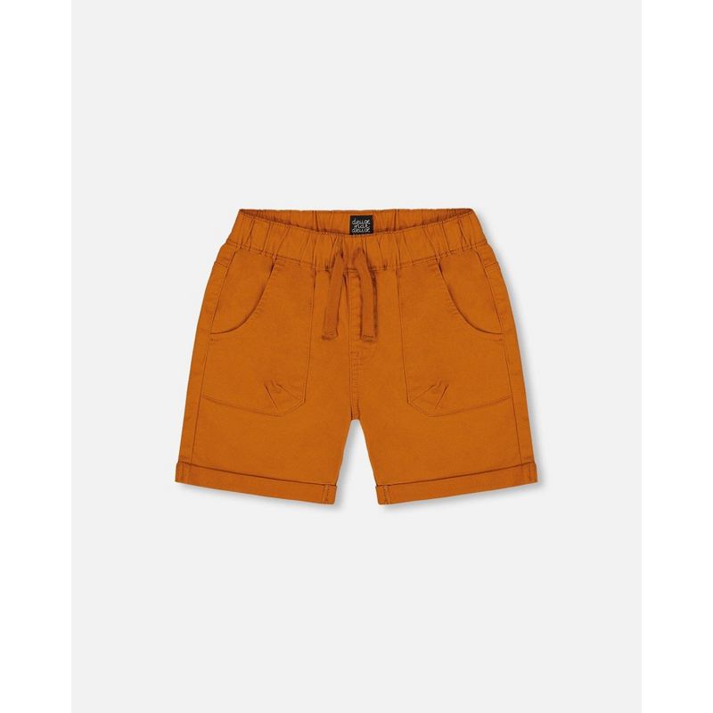 Deux par Deux Boy Stretch Twill Short Vibrant Orange