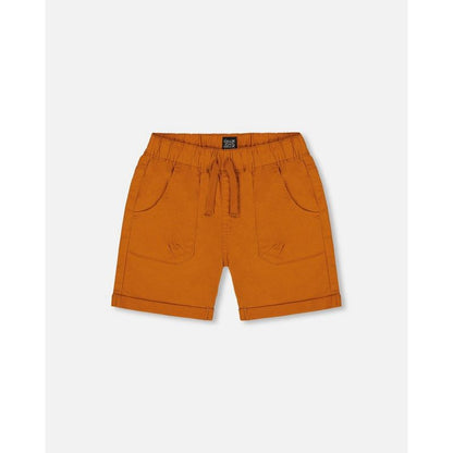 Deux par Deux Boy Stretch Twill Short Vibrant Orange