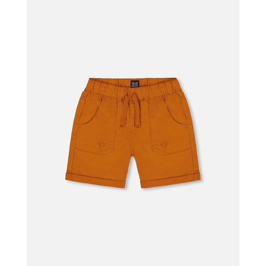 Deux par Deux Boy Stretch Twill Short Vibrant Orange