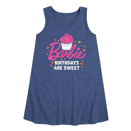 Girls' - Barbie - Barbie Birthdays Are Sweet Graphic Sleeveless Aline Dress