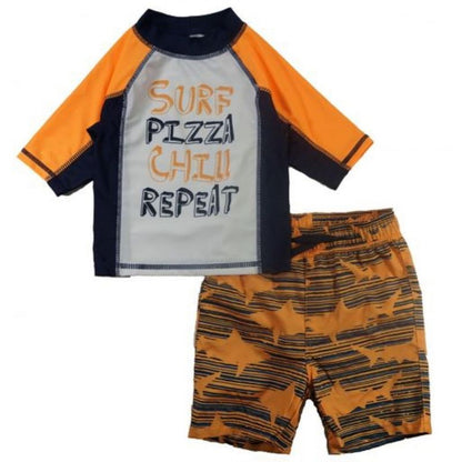 PS من Aeropostale طقم سباحة Rashguard للأولاد الصغار المكون من قطعتين