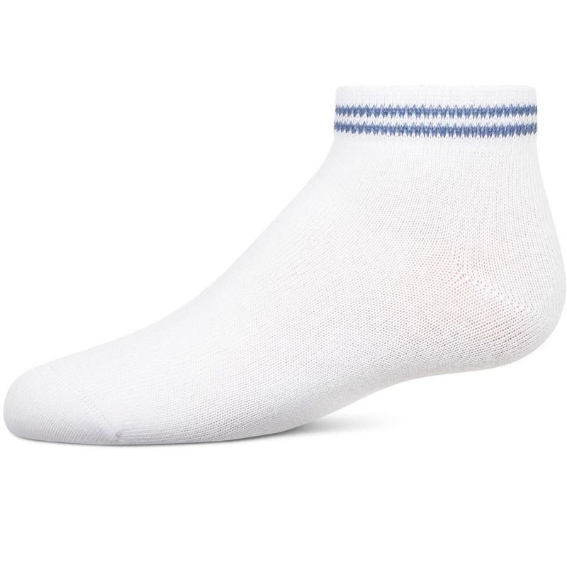 Memoi Girls' Ziggy Double Ring Cotton Blend Anklet Sock