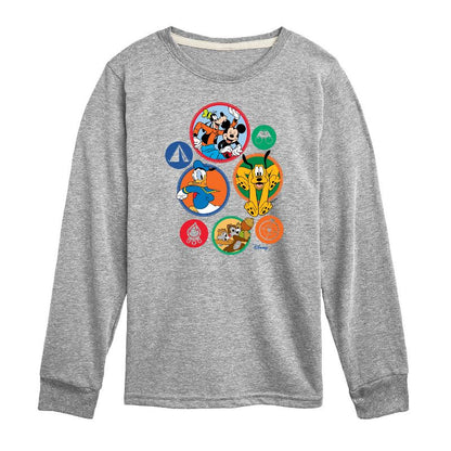 Boys' - Disney - Mickey & Crew Camping Badges Long Sleeve Graphic T-Shirt