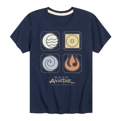 Boys' - Avatar: The Last Airbender - Nations Symbols Short Sleeve Graphic T-Shirt