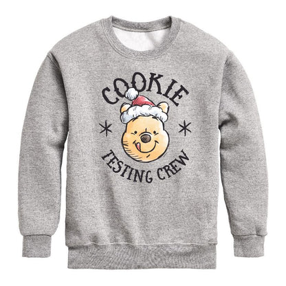 Boys' - Winnie the Pooh - Christmas Cookie Testing Crew Graphic Long Sleeve Fleece Sweatshirt