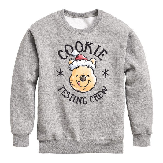 Boys' - Winnie the Pooh - Christmas Cookie Testing Crew Graphic Long Sleeve Fleece Sweatshirt