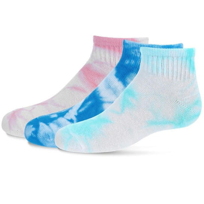 Memoi Tie Dye Mid-Cut Cotton Blend Socks 3-Pack