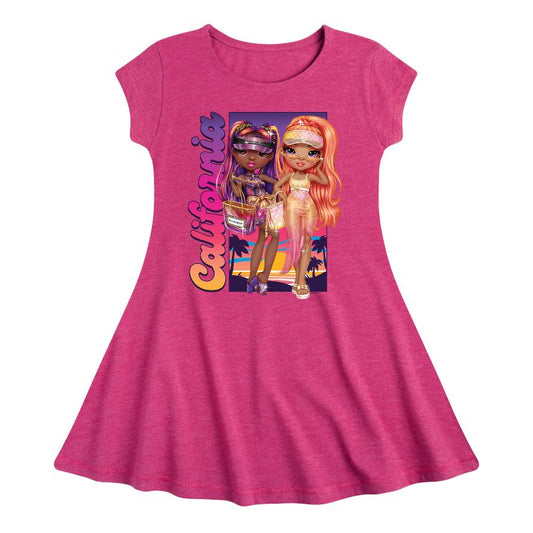 Girls' - Rainbow High - California Fit & Flair Cap Sleeve Dress