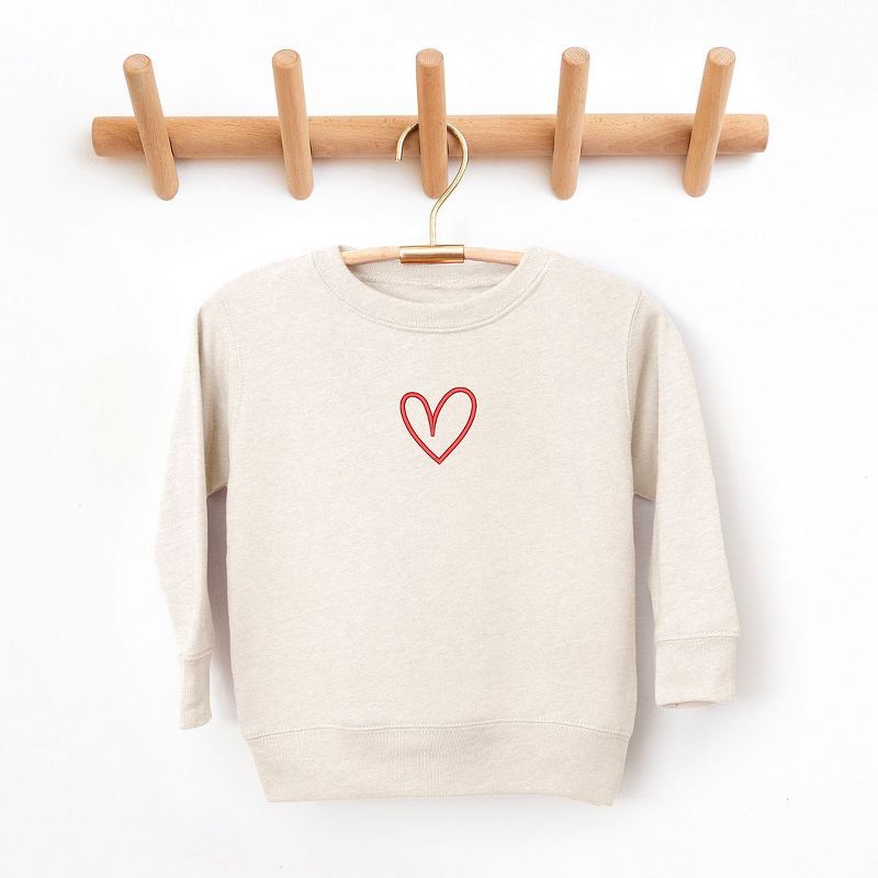 The Juniper Shop Embroidered Hand Drawn Heart Toddler Graphic Sweatshirt