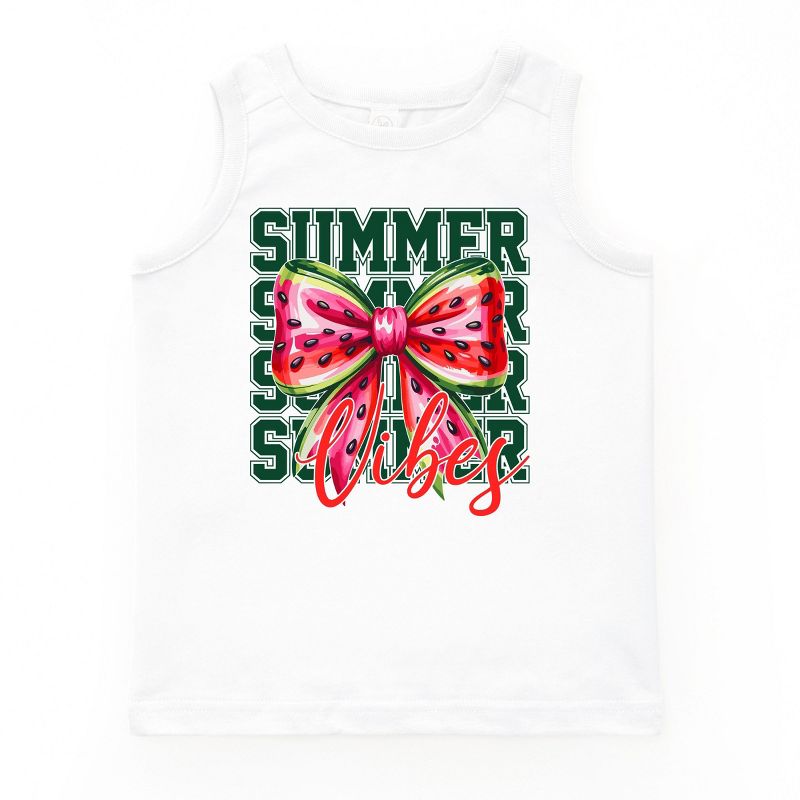 The Juniper Shop Coquette Watermelon Bow Summer Chart Youth Tank Top