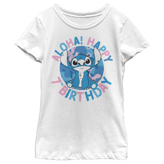 Boy's Lilo & Stitch Aloha Happy 7th Birthday T-Shirt