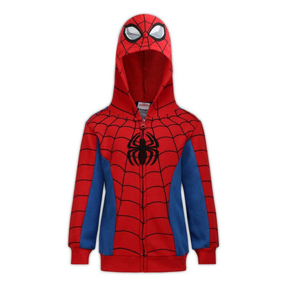 سويت شيرت بغطاء رأس وسحّاب من Marvel Spider-Man للأولاد الصغار والكبار