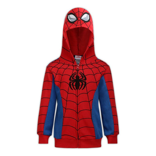 سويت شيرت بغطاء رأس وسحّاب من Marvel Spider-Man للأولاد الصغار والكبار