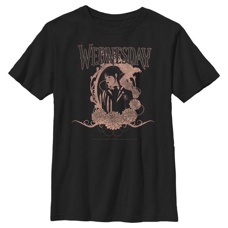 تي شيرت للأولاد بطبعة صورة زهور يوم الأربعاء