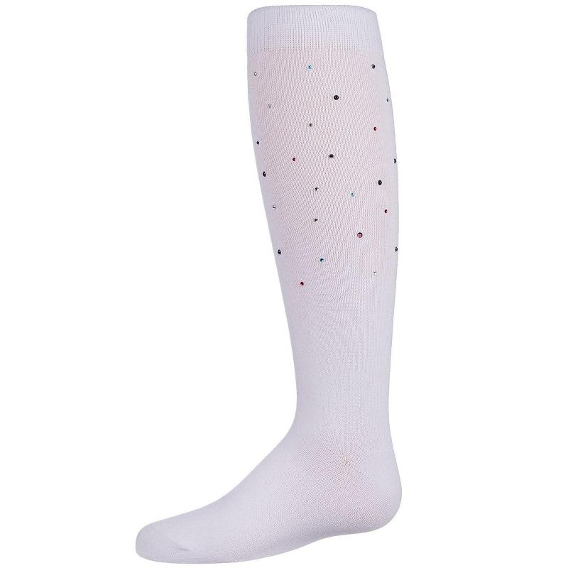 Memoi Girls' Multi Stone Knee-High Socks