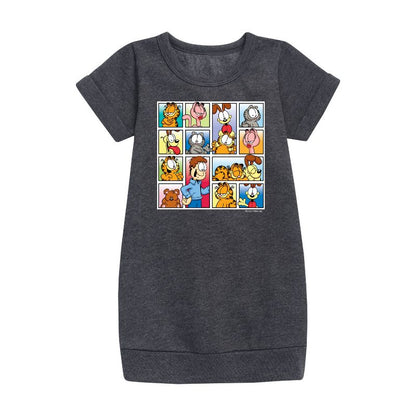 Girls' - Garfield - Friends Graphic Short Sleeve Fleece Dress