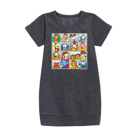 Girls' - Garfield - Friends Graphic Short Sleeve Fleece Dress