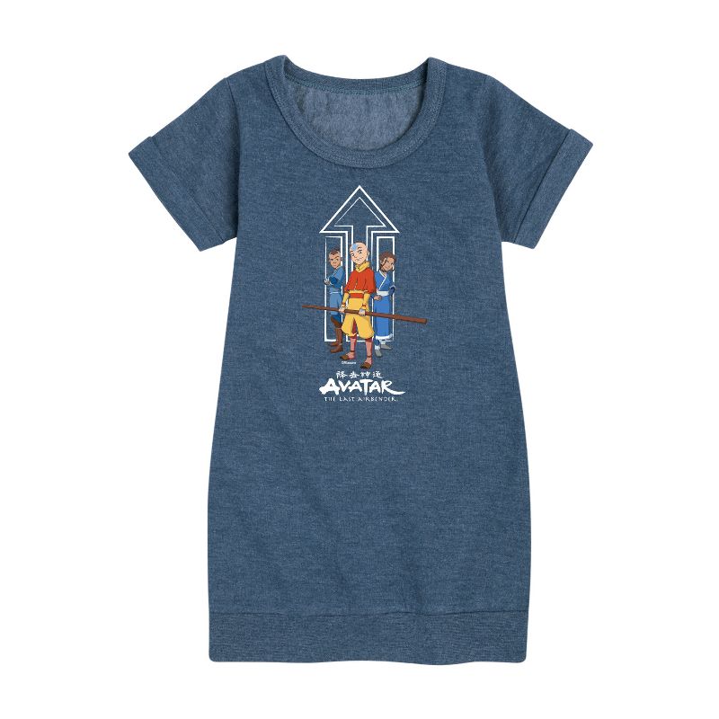 Girls' - Avatar: The Last Airbender - Trio Graphic Short Sleeve Fleece Dress