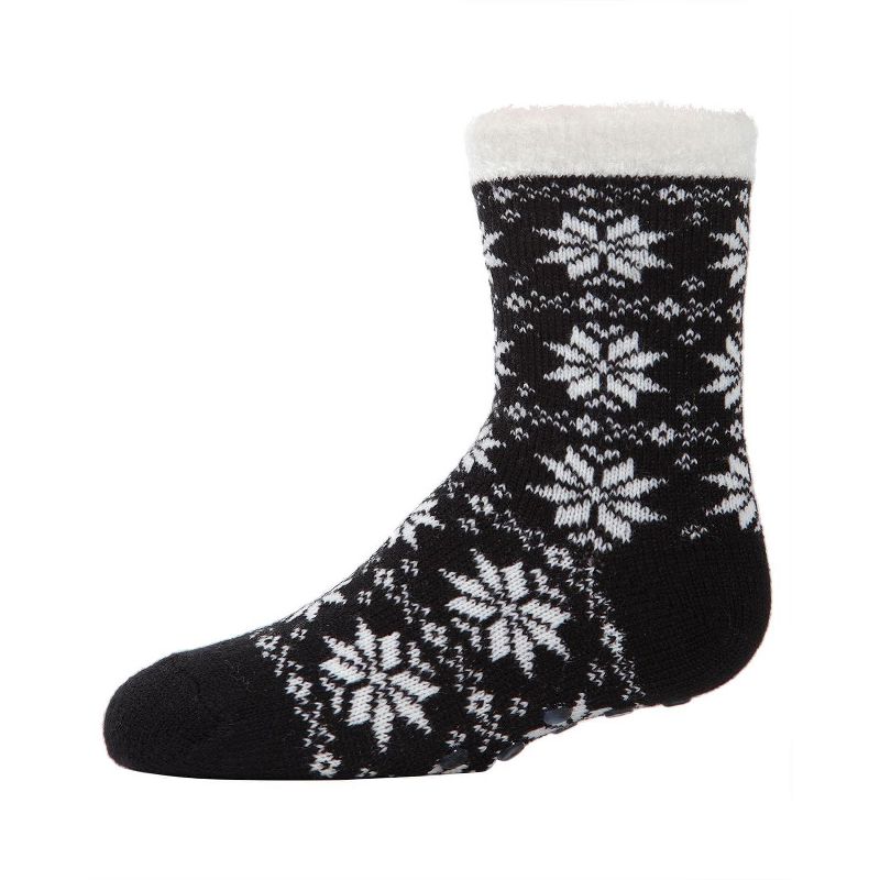 Memoi Girls' Snowflake Plush-Lined Cozy Socks
