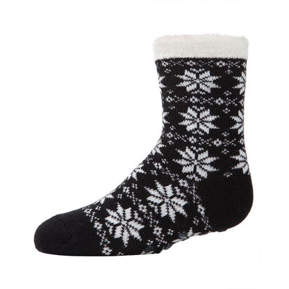 Memoi Girls' Snowflake Plush-Lined Cozy Socks