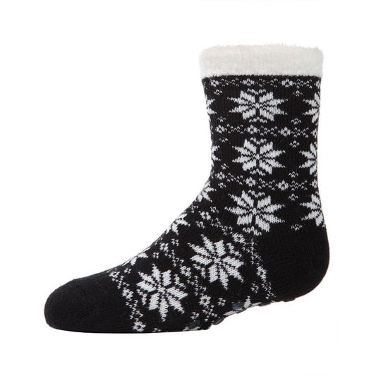 Memoi Girls' Snowflake Plush-Lined Cozy Socks