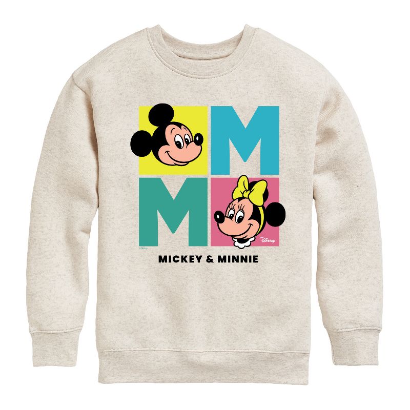 Boys' - Disney - Minnie Mickey Graphic Long Sleeve Fleece Sweatshirt
