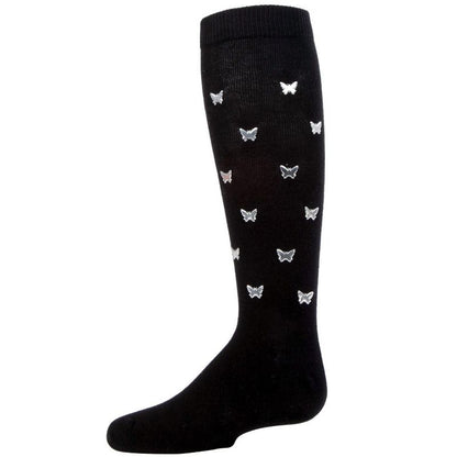 Memoi Fly Sky High Butterfly Girls Cotton Blend Knee Socks