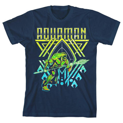 Justice League Movie Aquaman Throne Boy's Navy Tee