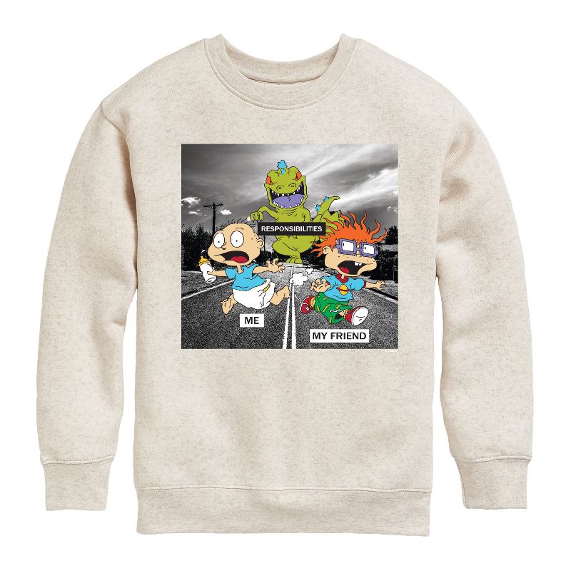 Boys' - Rugrats - Reptar Meme Graphic Long Sleeve Fleece Sweatshirt