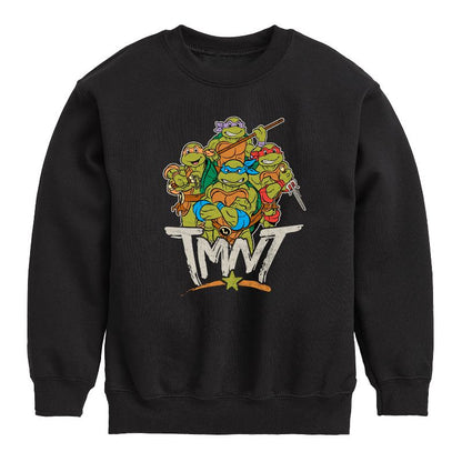 Boys' - Teenage Mutant Ninja Turtles - Tmnt Rebel Road Group Graphic Long Sleeve Fleece Sweatshirt